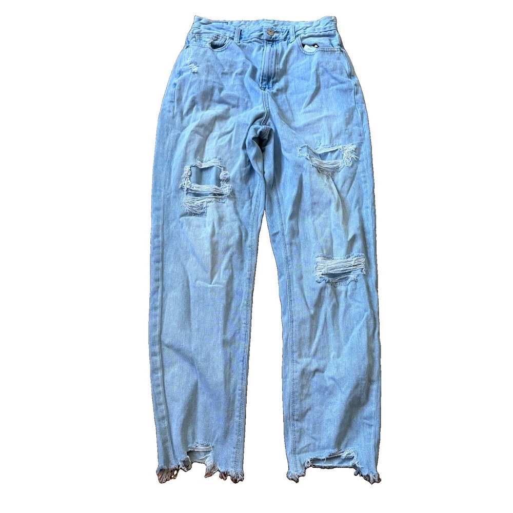 American Eagle Jeans Size 4 Reg Womens Blue Stretch Pants Mid Rise Curvy Mom